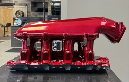 Soft Candy Red Prismatic Powders - Holley Hi-Ram Small Block Ford Powdercaot